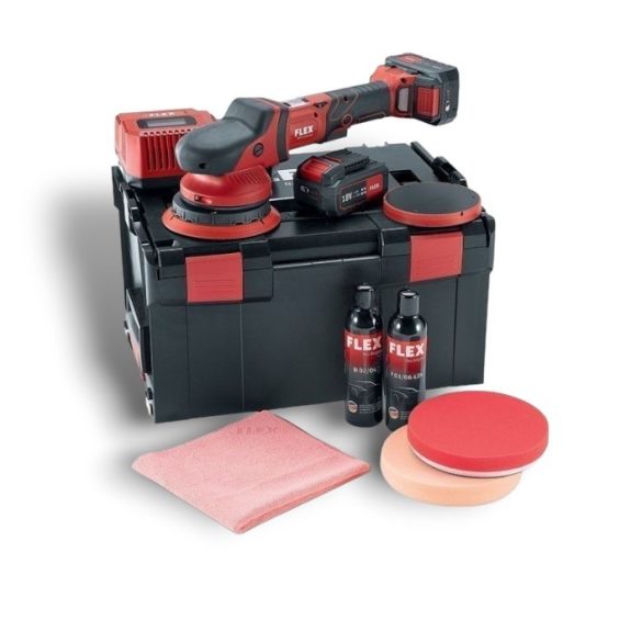 FLEX akkus excenter polírozó szett / XFE 15 150 18.0-EC/5.0 P-Set