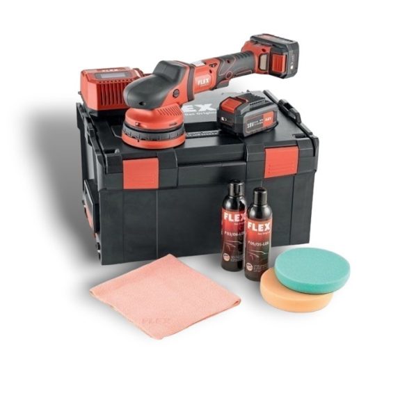 FLEX akkus excenterpolírozó szett / XCE 8 125 18.0-EC/5.0 P-Set